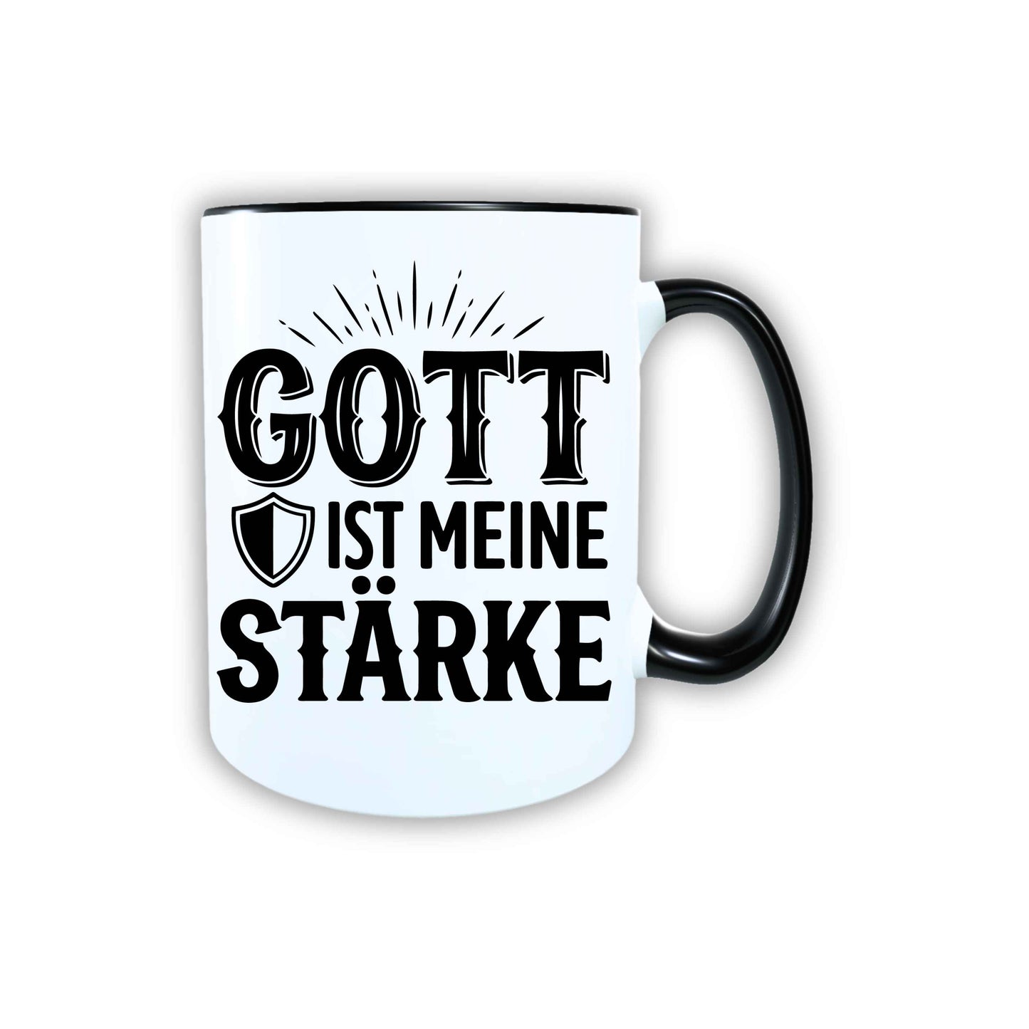 Keramik Tasse Jesus Gott ist meine Stärke – Christliche Accessoires | Geschenkidee für Christen Kommunion_0011TG