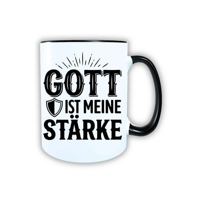 Keramik Tasse Jesus Gott ist meine Stärke – Christliche Accessoires | Geschenkidee für Christen Kommunion_0011TG