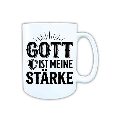 Keramik Tasse Jesus Gott ist meine Stärke – Christliche Accessoires | Geschenkidee für Christen Kommunion_0011TG