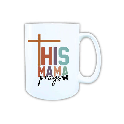 Keramik Tasse This Mama prays Jesus – Christliche Accessoires | Geschenkidee für Christen Kommunion_0021TG