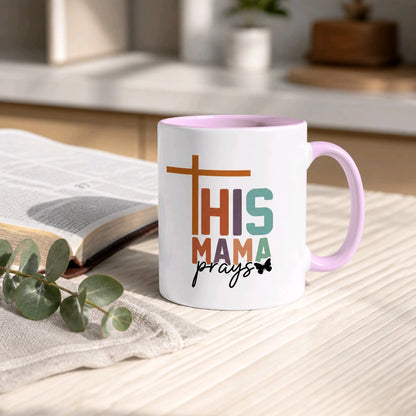 Keramik Tasse This Mama prays Jesus – Christliche Accessoires | Geschenkidee für Christen Kommunion_0021TG