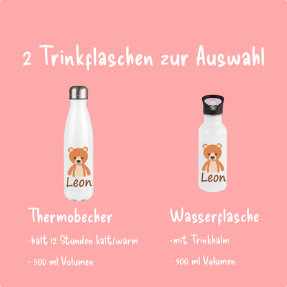 Personalisierte Brotzeitbox mit Trinkflasche mit Namen und Motiv Einschulung_0003G