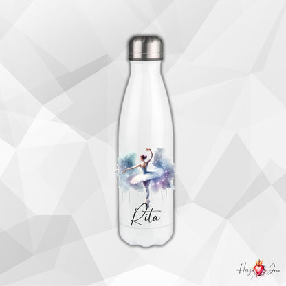 Personalisierte Trinkflasche mit Namen Thermobecher Geburtstag Ballerina_0032E