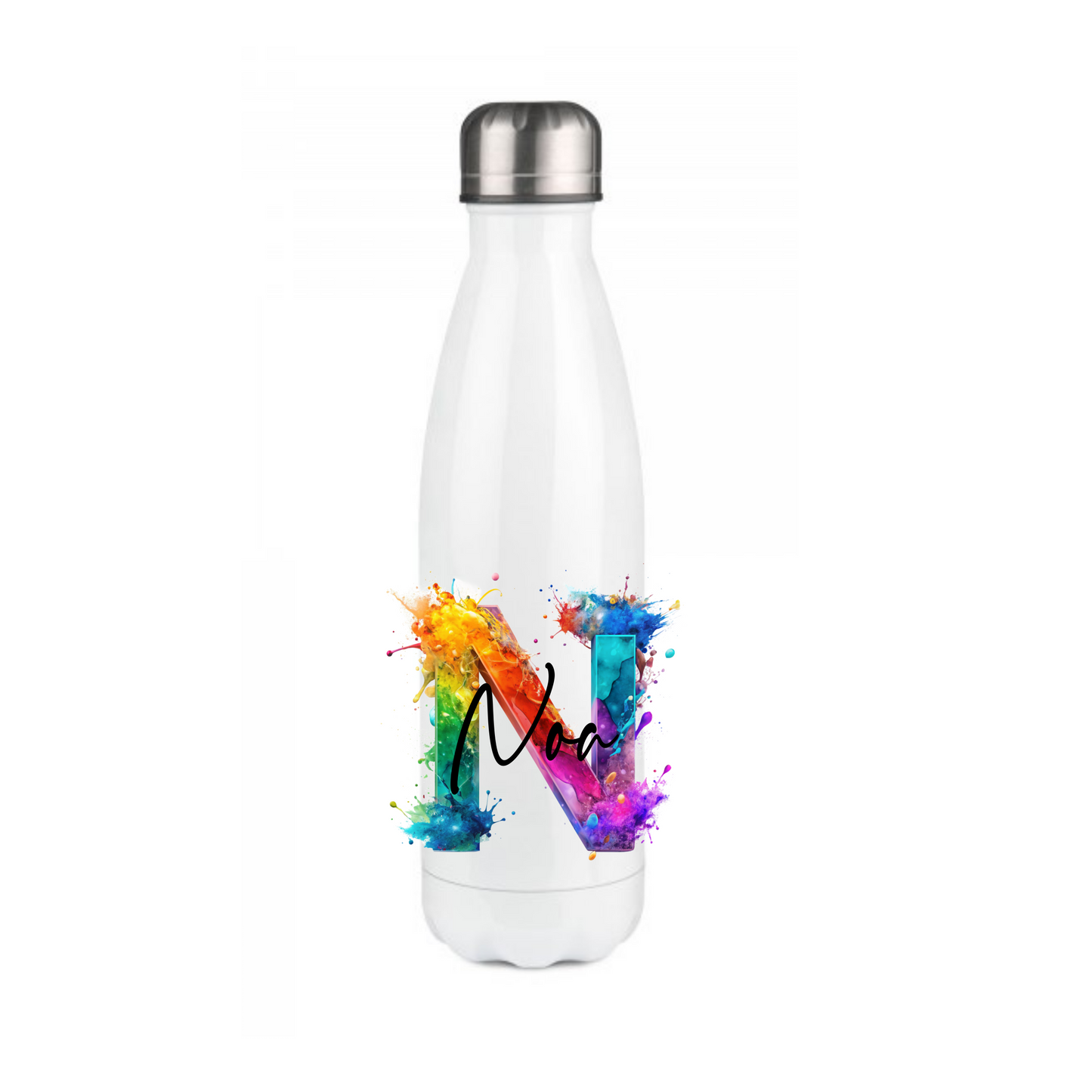 Personalisierte Trinkflasche mit Namen Thermobecher Geburtstag Regenbogen_0025E