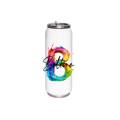 Personalisierte Trinkflasche mit Namen Thermobecher Geburtstag Regenbogen_0025E