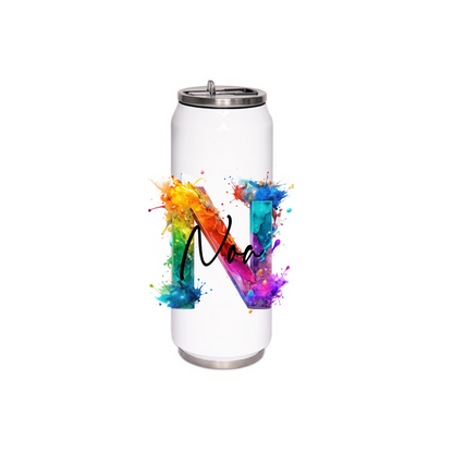 Personalisierte Trinkflasche mit Namen Thermobecher Geburtstag Regenbogen_0025E