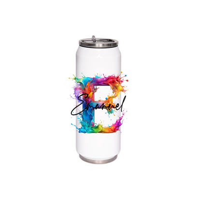 Personalisierte Trinkflasche mit Namen Thermobecher Geburtstag Regenbogen_0025E