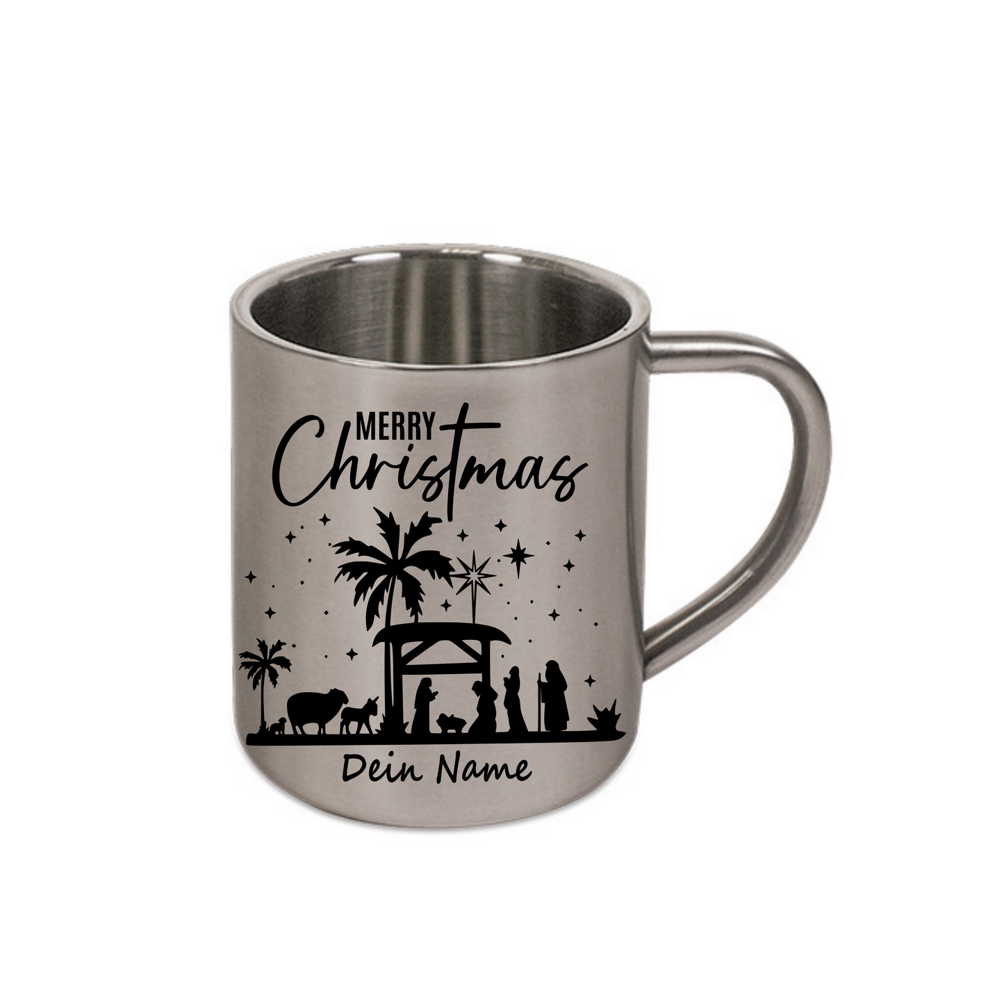 Personalisierte Edelstahl Weihnachtstasse mit deinem Namen Camping Outdoor_0007K