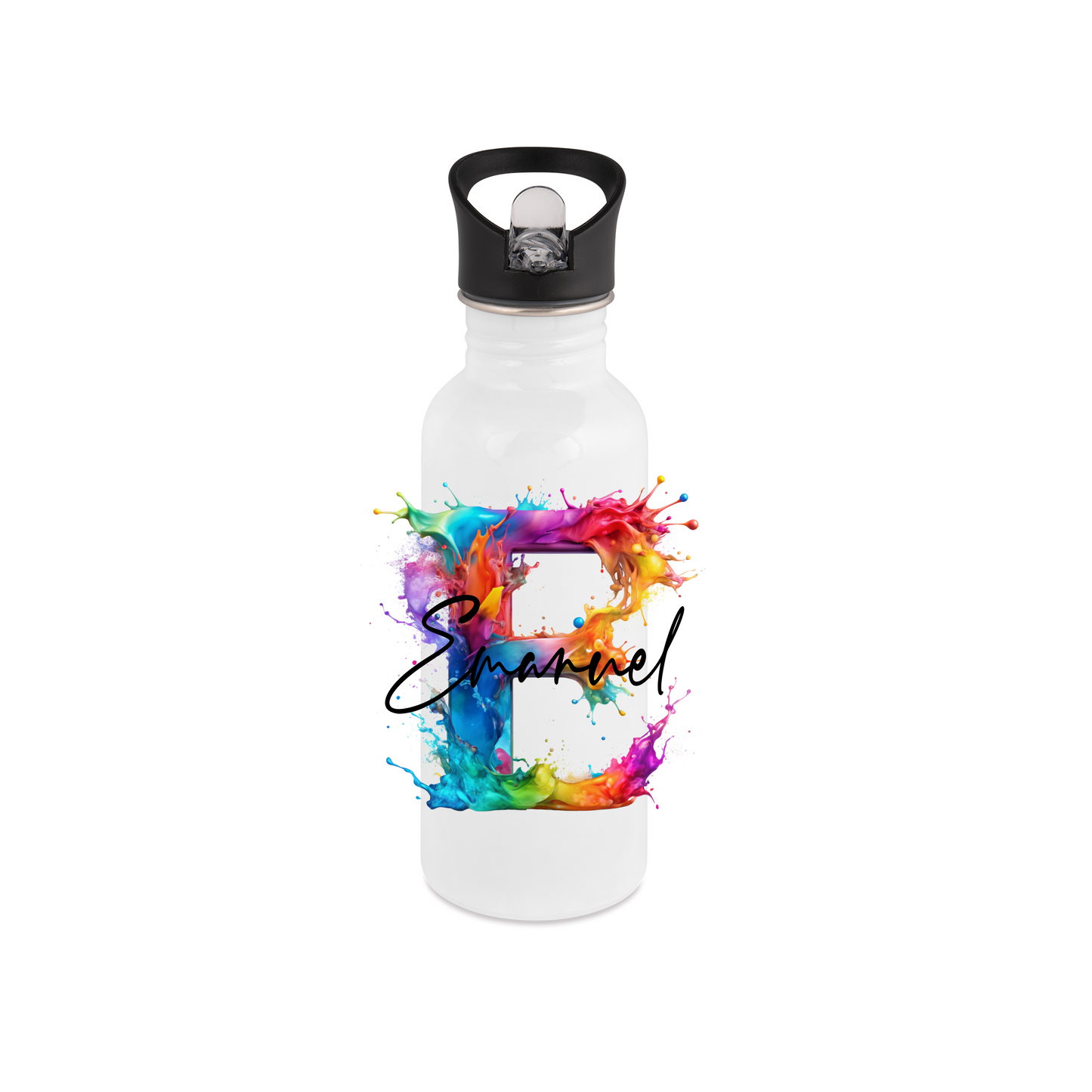 Personalisierte Trinkflasche mit Namen Thermobecher Geburtstag Regenbogen_0025E