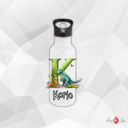 Personalisierte Trinkflasche mit Namen | Thermobecher Dinosaurier Geburtstag