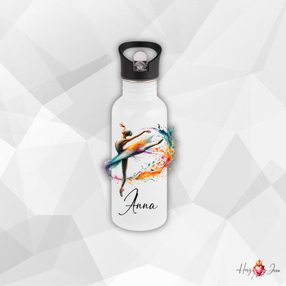 Personalisierte Trinkflasche mit Namen Thermobecher Geburtstag Ballerina_0032E