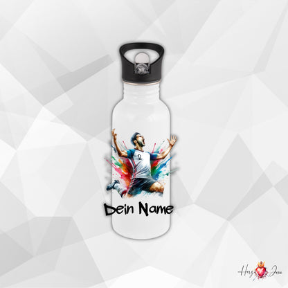 Personalisierte Trinkflasche mit Namen | Thermobecher Fußball Geburtstag