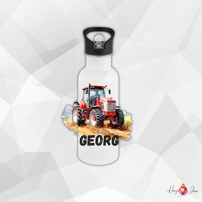 Traktor Trinkflasche & Thermobecher | Geschenkidee Kinder