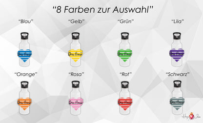 Trinkflasche mit Namen | Thermobecher Herz Geburtstag