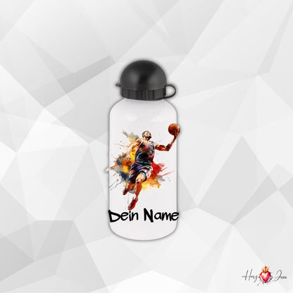 Personalisierte Trinkflasche mit Namen | Thermobecher Basketball Geburtstag