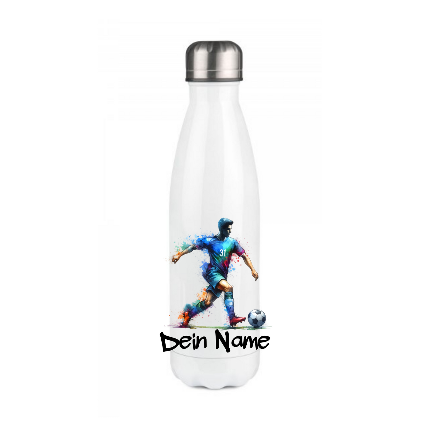 Personalisierte Trinkflasche mit Namen Thermobecher Geburtstag Fußball_0019E