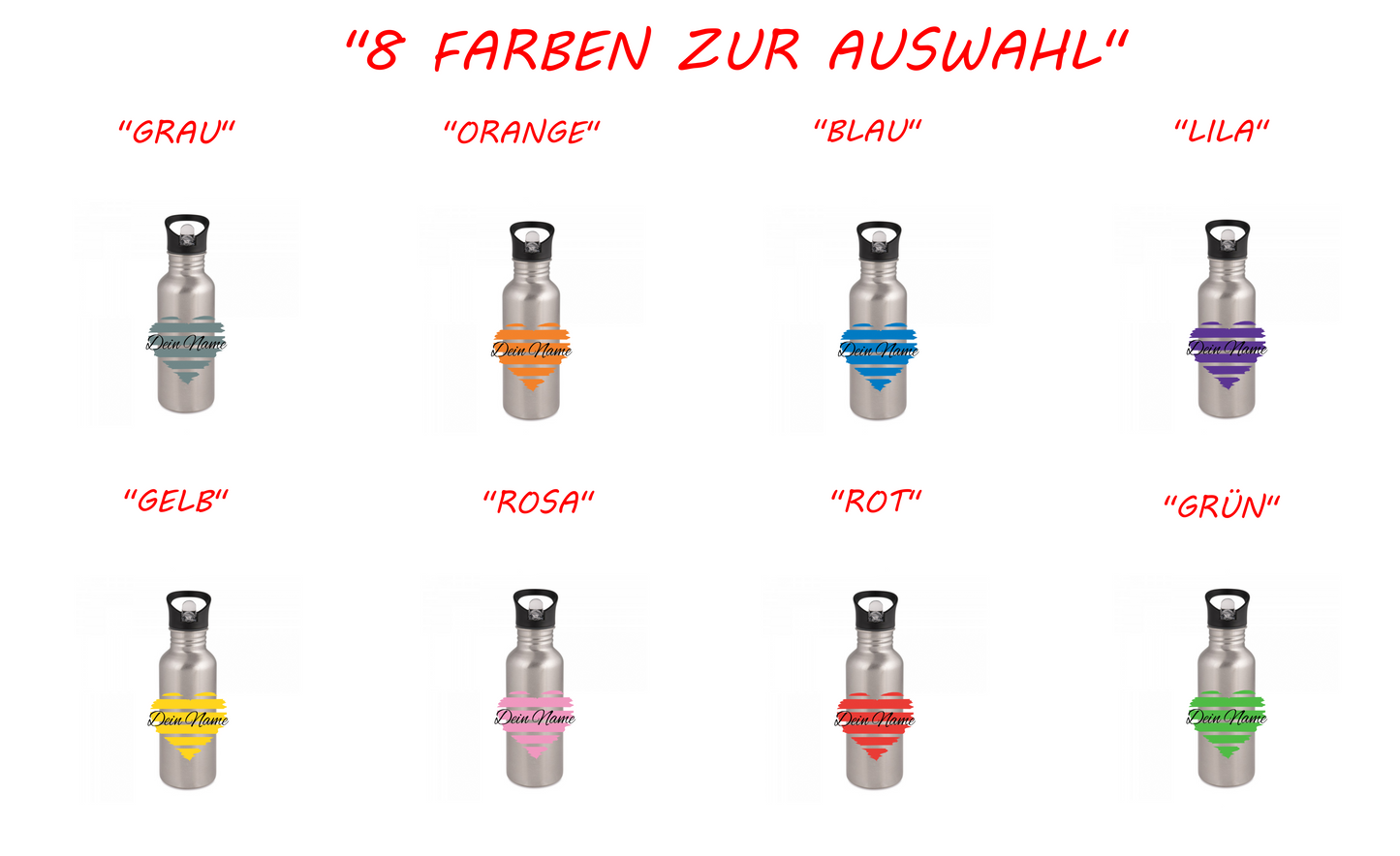 Personalisierte Trinkflasche mit Namen Thermobecher Geburtstag Herz_0009E