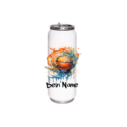 Personalisierte Trinkflasche mit Namen Thermobecher Geburtstag Basketball_0018E