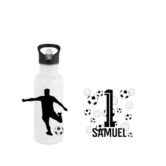 Personalisierte Trinkflasche mit Namen Wasserflasche Fußball_0010E