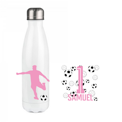 Personalisierte Trinkflasche mit Namen Fußball Thermobecher Geburtstag _0010E