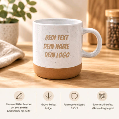 Personalisierte Tasse mit Gravur – Keramiktasse mit Name, Logo oder Wunschtext | Lasergravur Geschenkidee_001LC