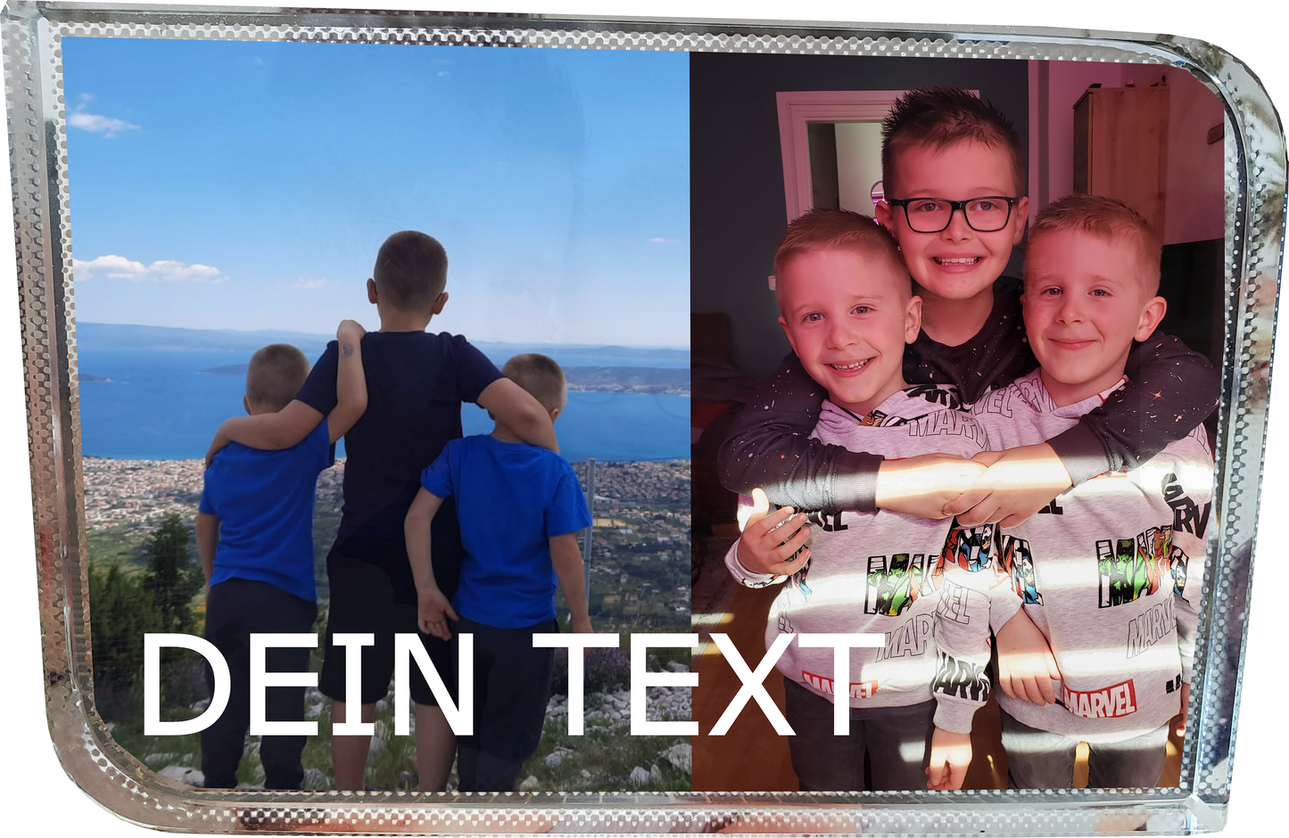 Personalisierte Bilderrahmen Geschenkidee Fotogeschenke Vatertag Muttertag Kristall-Block-Fotorahmen, personalisierte Foto-Geschenk _0001B