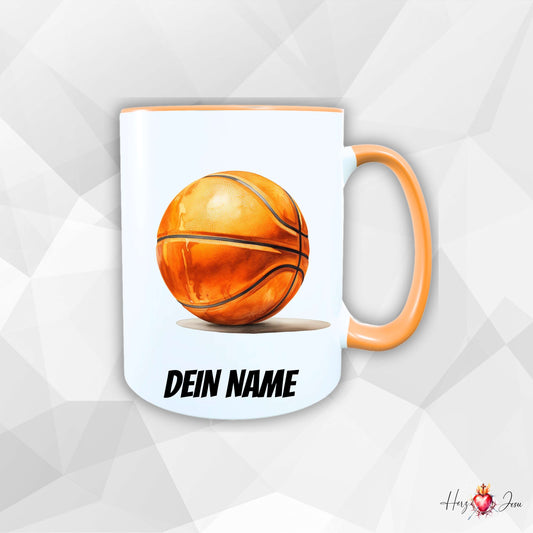 Personalisierte Tasse für Kinder, Basketball Motiv