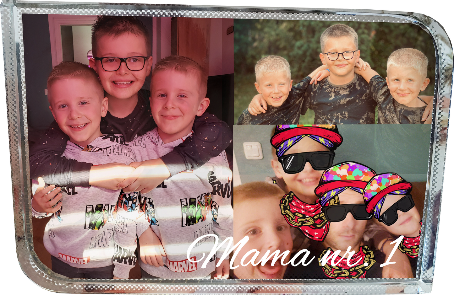 Personalisierte Bilderrahmen Geschenkidee Fotogeschenke Vatertag Muttertag Kristall-Block-Fotorahmen, personalisierte Foto-Geschenk _0001B