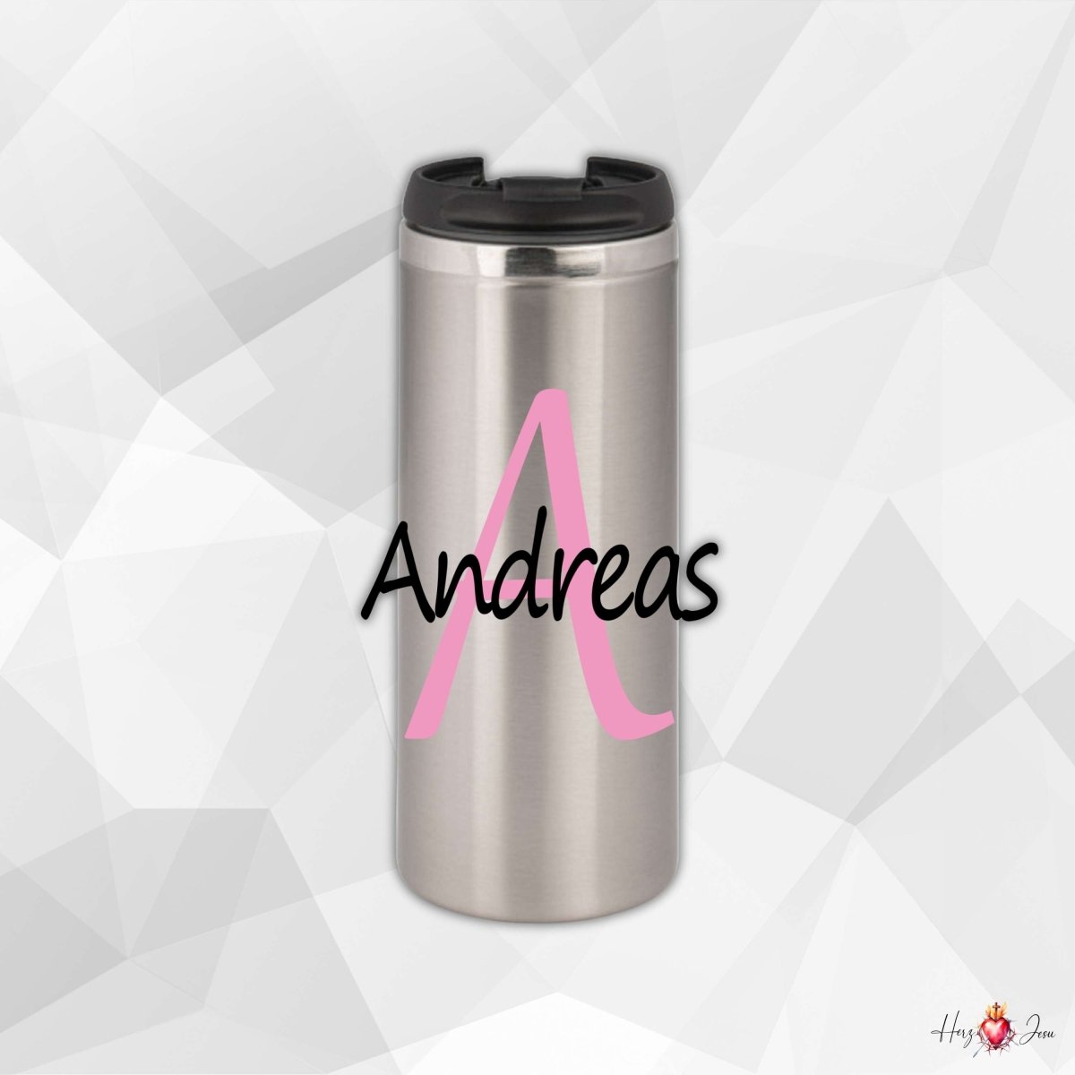 ☕ Edelstahl Thermobecher mit Wunschname – Individueller Kaffeebecher, ideal als Weihnachtsgeschenk & stilvolle Geschenkidee für jeden Anlass_0004F - Herz Jesu