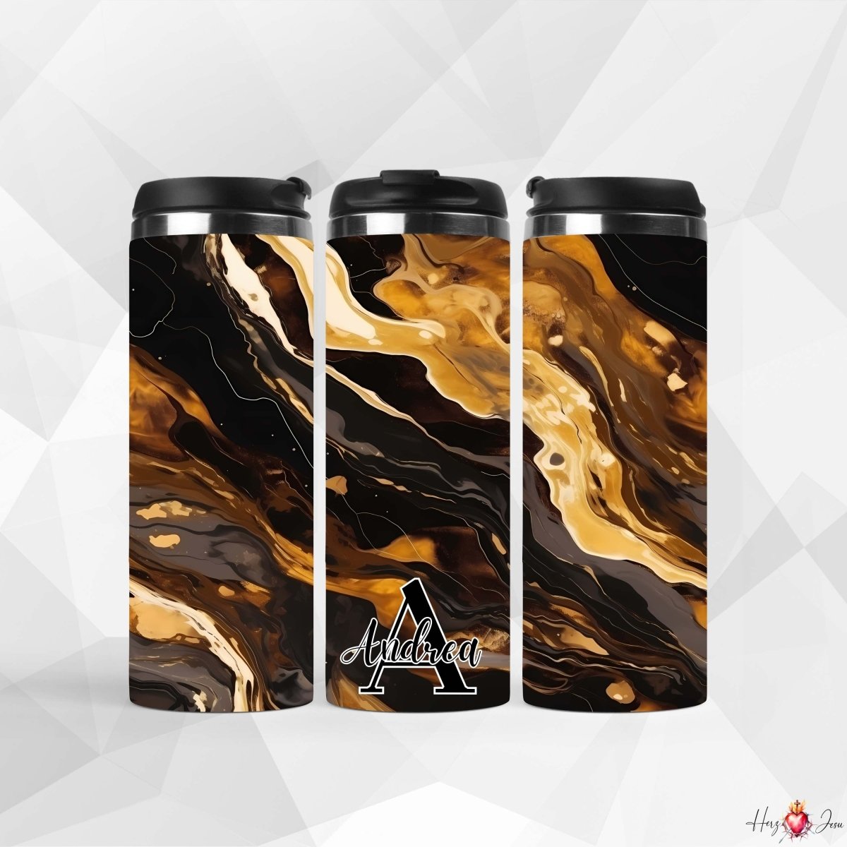 ☕✨ Edelstahl - Thermobecher mit Wunschname – Perfekt personalisiert und ideal als 🎄 Weihnachtsgeschenk oder stilvolle Geschenkidee für jeden Anlass_0022F - Herz Jesu