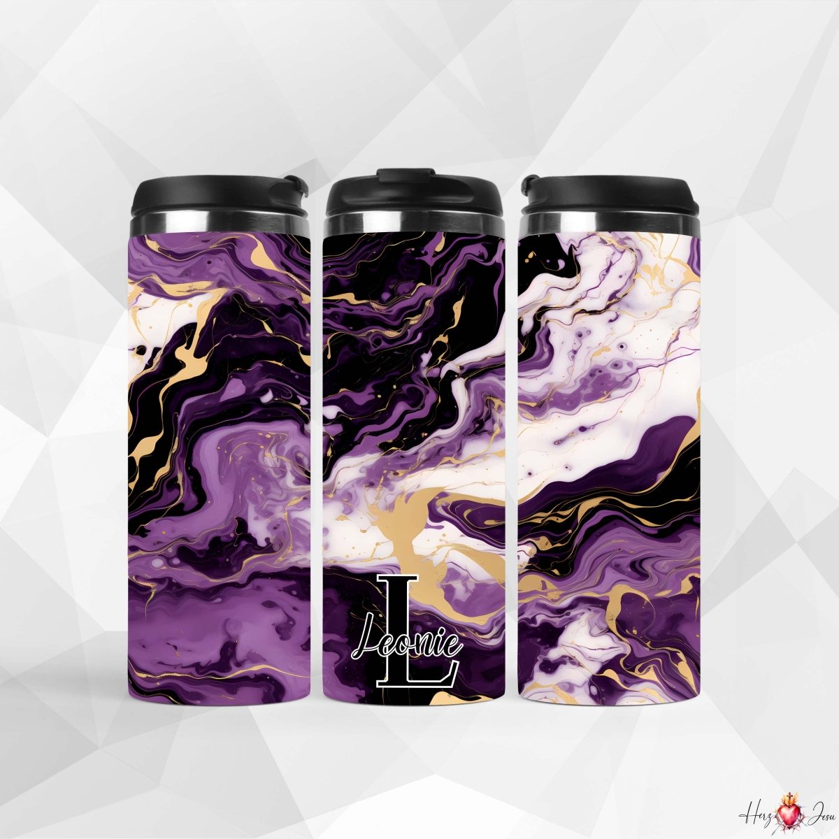 ☕✨ Edelstahl - Thermobecher mit Wunschname – Perfekt personalisiert und ideal als 🎄 Weihnachtsgeschenk oder stilvolle Geschenkidee für jeden Anlass_0022F - Herz Jesu