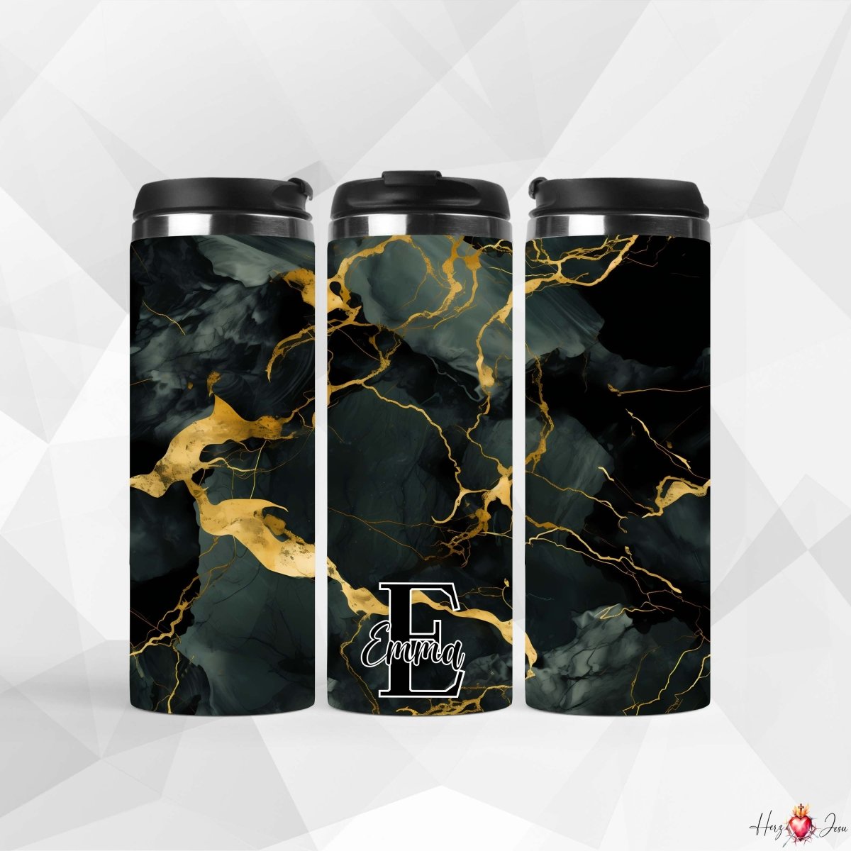 ☕✨ Edelstahl - Thermobecher mit Wunschname – Perfekt personalisiert und ideal als 🎄 Weihnachtsgeschenk oder stilvolle Geschenkidee für jeden Anlass_0022F - Herz Jesu