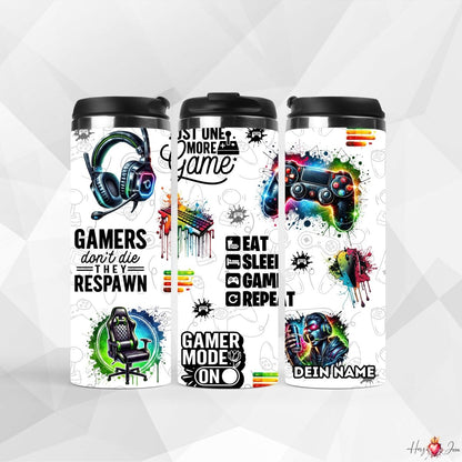 ☕✨ Edelstahl - Thermobecher mit Wunschname – stilvoll personalisiert, ideal als 🎄 Weihnachtsgeschenk oder originelle Geschenkidee für Gamer_0024F - Herz Jesu