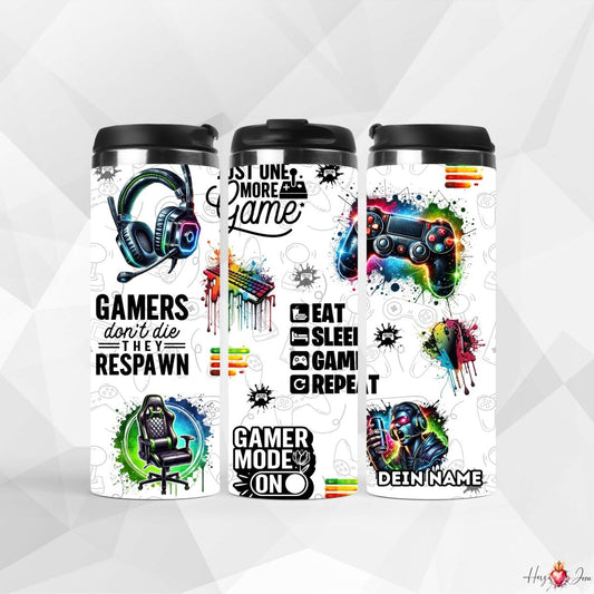 ☕✨ Edelstahl - Thermobecher mit Wunschname – stilvoll personalisiert, ideal als 🎄 Weihnachtsgeschenk oder originelle Geschenkidee für Gamer_0024F - Herz Jesu