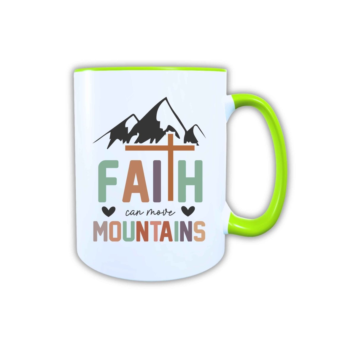 Keramik Tasse Faith move Mountains Jesus – Christliche Accessoires | Geschenkidee für Christen Kommunion_0026TG - Herz Jesu