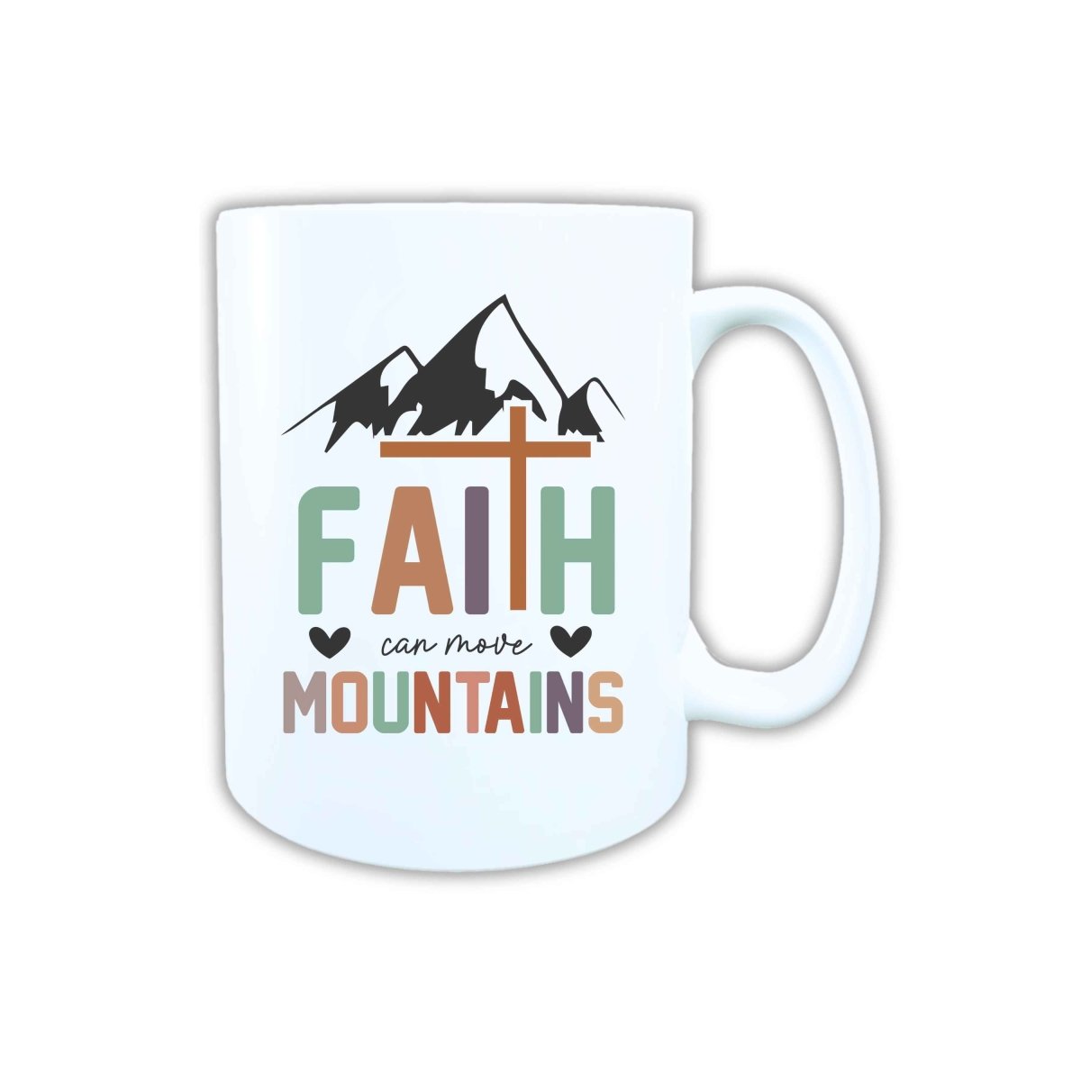 Keramik Tasse Faith move Mountains Jesus – Christliche Accessoires | Geschenkidee für Christen Kommunion_0026TG - Herz Jesu