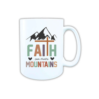Keramik Tasse Faith move Mountains Jesus – Christliche Accessoires | Geschenkidee für Christen Kommunion_0026TG - Herz Jesu
