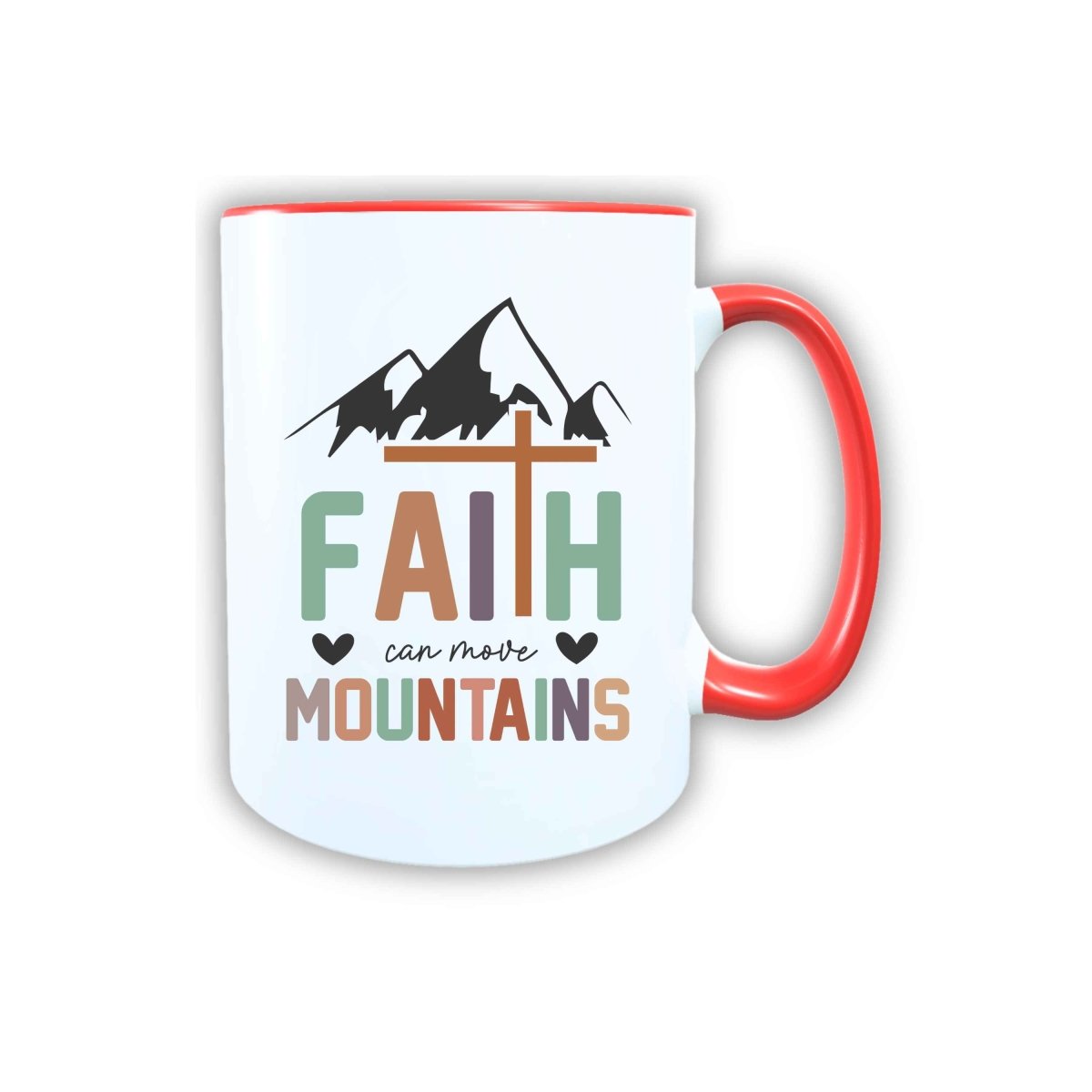 Keramik Tasse Faith move Mountains Jesus – Christliche Accessoires | Geschenkidee für Christen Kommunion_0026TG - Herz Jesu
