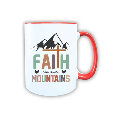 Keramik Tasse Faith move Mountains Jesus – Christliche Accessoires | Geschenkidee für Christen Kommunion_0026TG - Herz Jesu