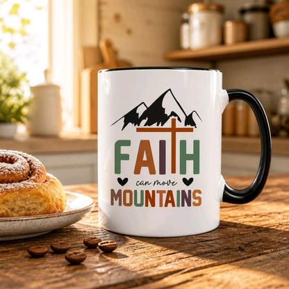 Keramik Tasse Faith move Mountains Jesus – Christliche Accessoires | Geschenkidee für Christen Kommunion_0026TG - Herz Jesu