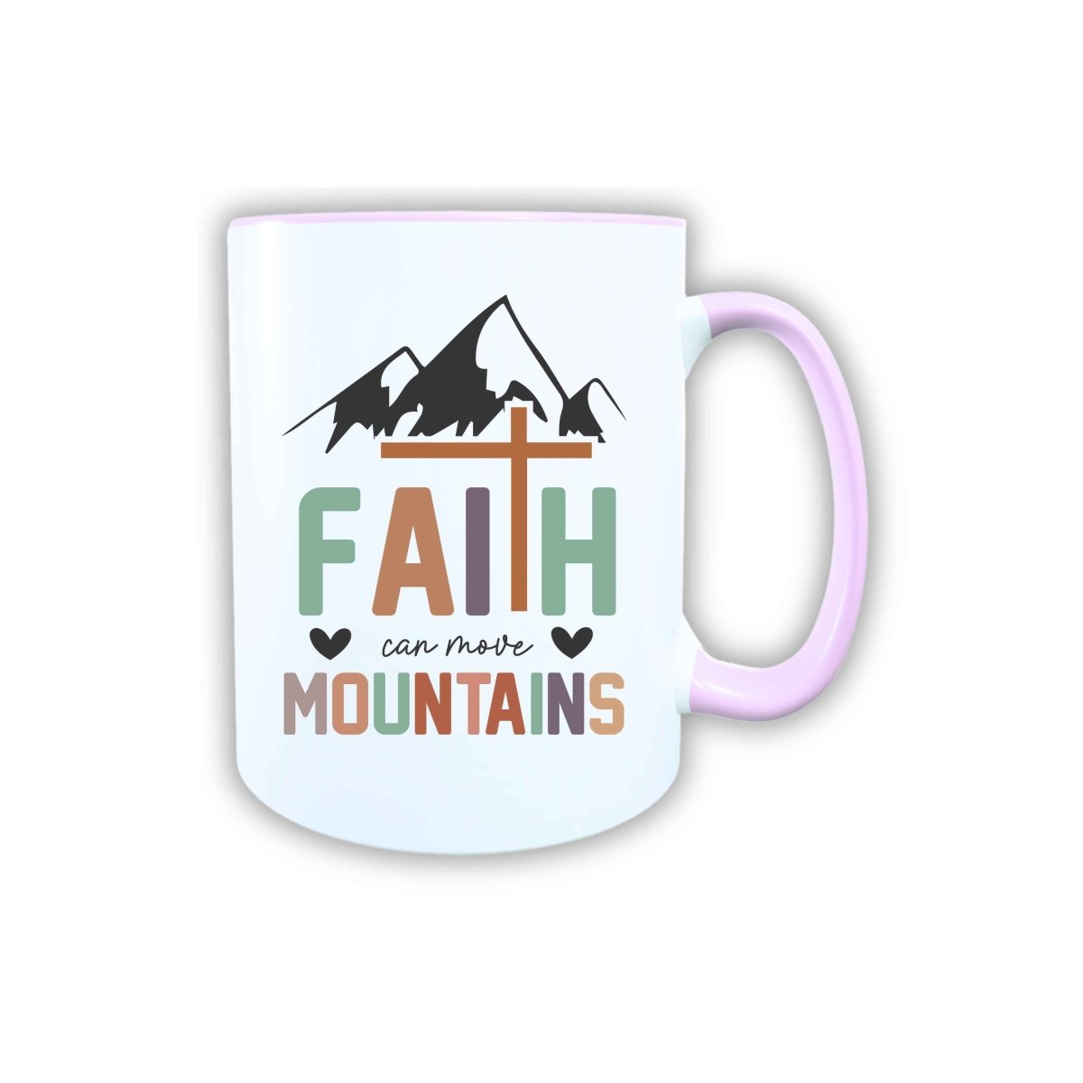 Keramik Tasse Faith move Mountains Jesus – Christliche Accessoires | Geschenkidee für Christen Kommunion_0026TG - Herz Jesu