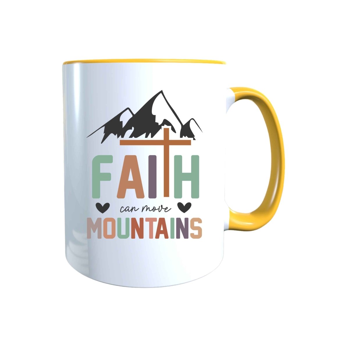 Keramik Tasse Faith move Mountains Jesus – Christliche Accessoires | Geschenkidee für Christen Kommunion_0026TG - Herz Jesu