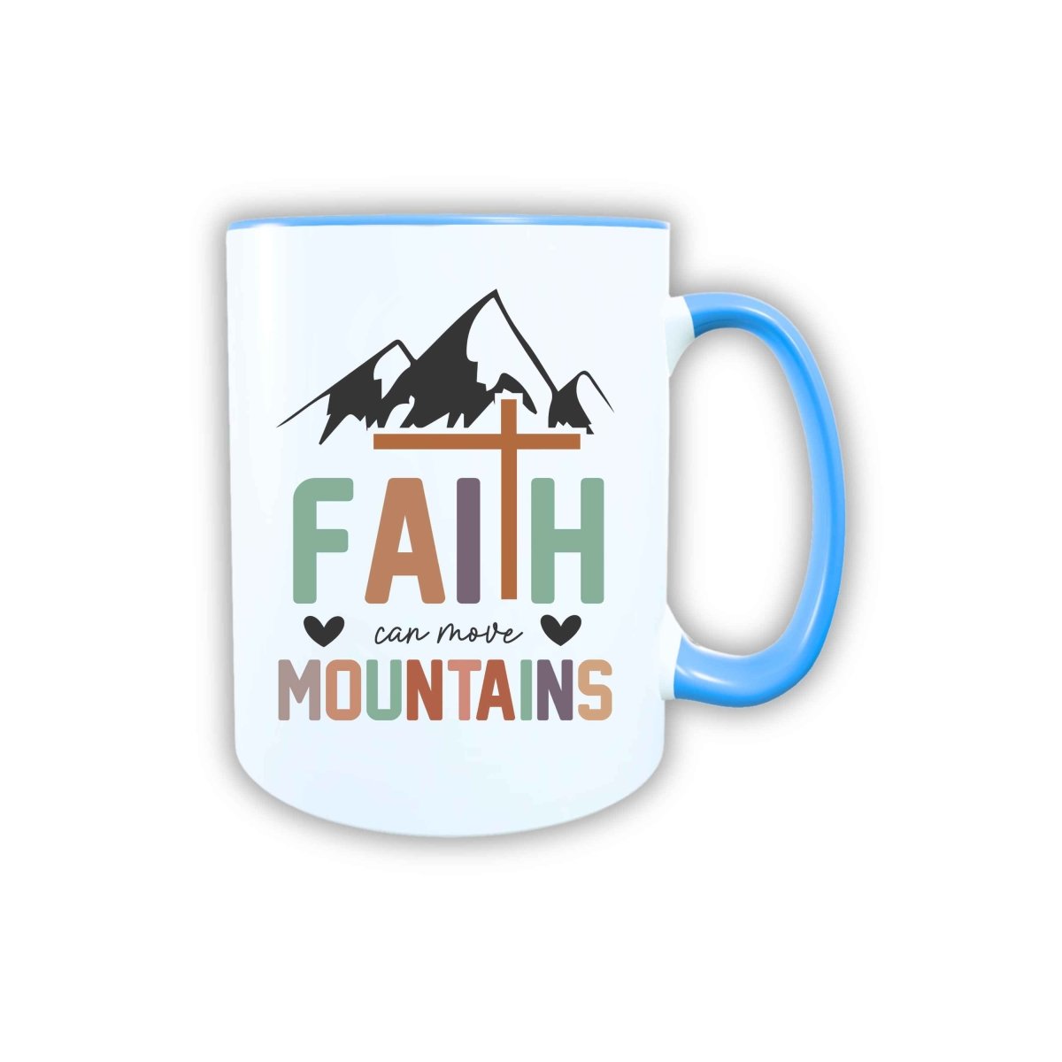 Keramik Tasse Faith move Mountains Jesus – Christliche Accessoires | Geschenkidee für Christen Kommunion_0026TG - Herz Jesu