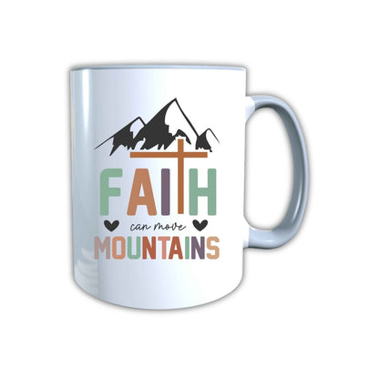 Keramik Tasse Faith move Mountains Jesus – Christliche Accessoires | Geschenkidee für Christen Kommunion_0026TG - Herz Jesu