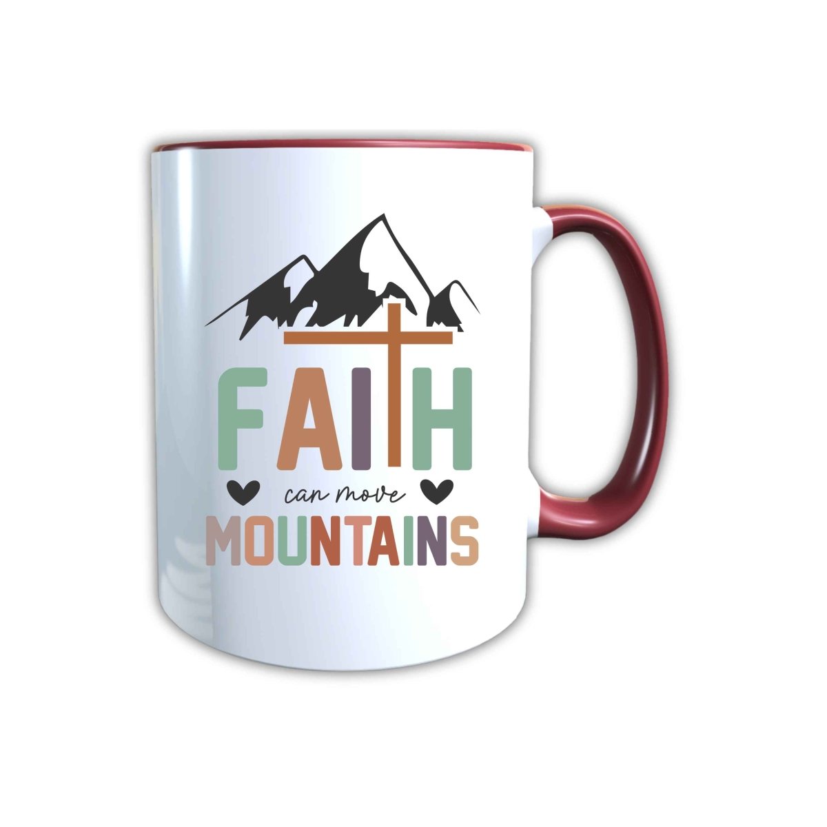 Keramik Tasse Faith move Mountains Jesus – Christliche Accessoires | Geschenkidee für Christen Kommunion_0026TG - Herz Jesu