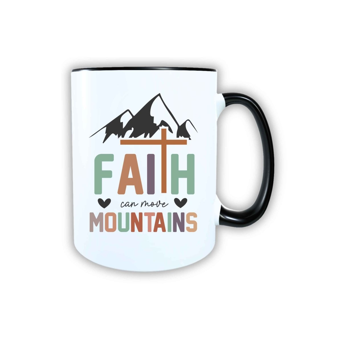 Keramik Tasse Faith move Mountains Jesus – Christliche Accessoires | Geschenkidee für Christen Kommunion_0026TG - Herz Jesu