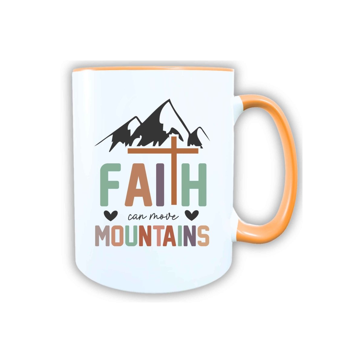 Keramik Tasse Faith move Mountains Jesus – Christliche Accessoires | Geschenkidee für Christen Kommunion_0026TG - Herz Jesu