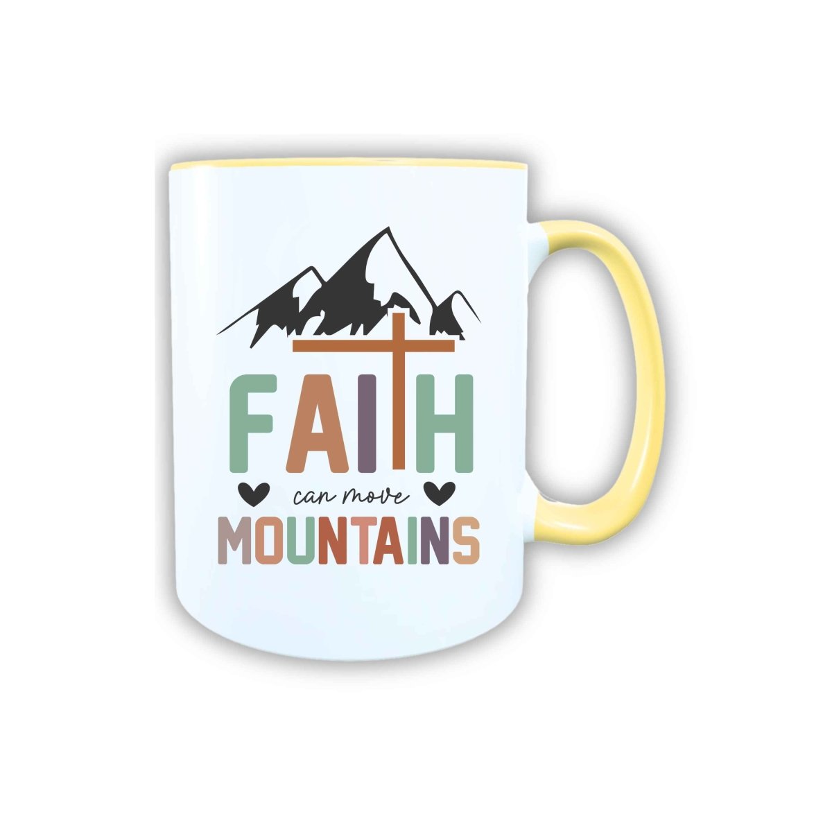 Keramik Tasse Faith move Mountains Jesus – Christliche Accessoires | Geschenkidee für Christen Kommunion_0026TG - Herz Jesu