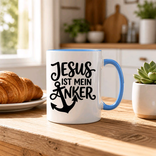 Keramik Tasse Jesus ist mein Anker – Christliche Accessoires | Geschenkidee für Christen Kommunion_0012TG - Herz Jesu