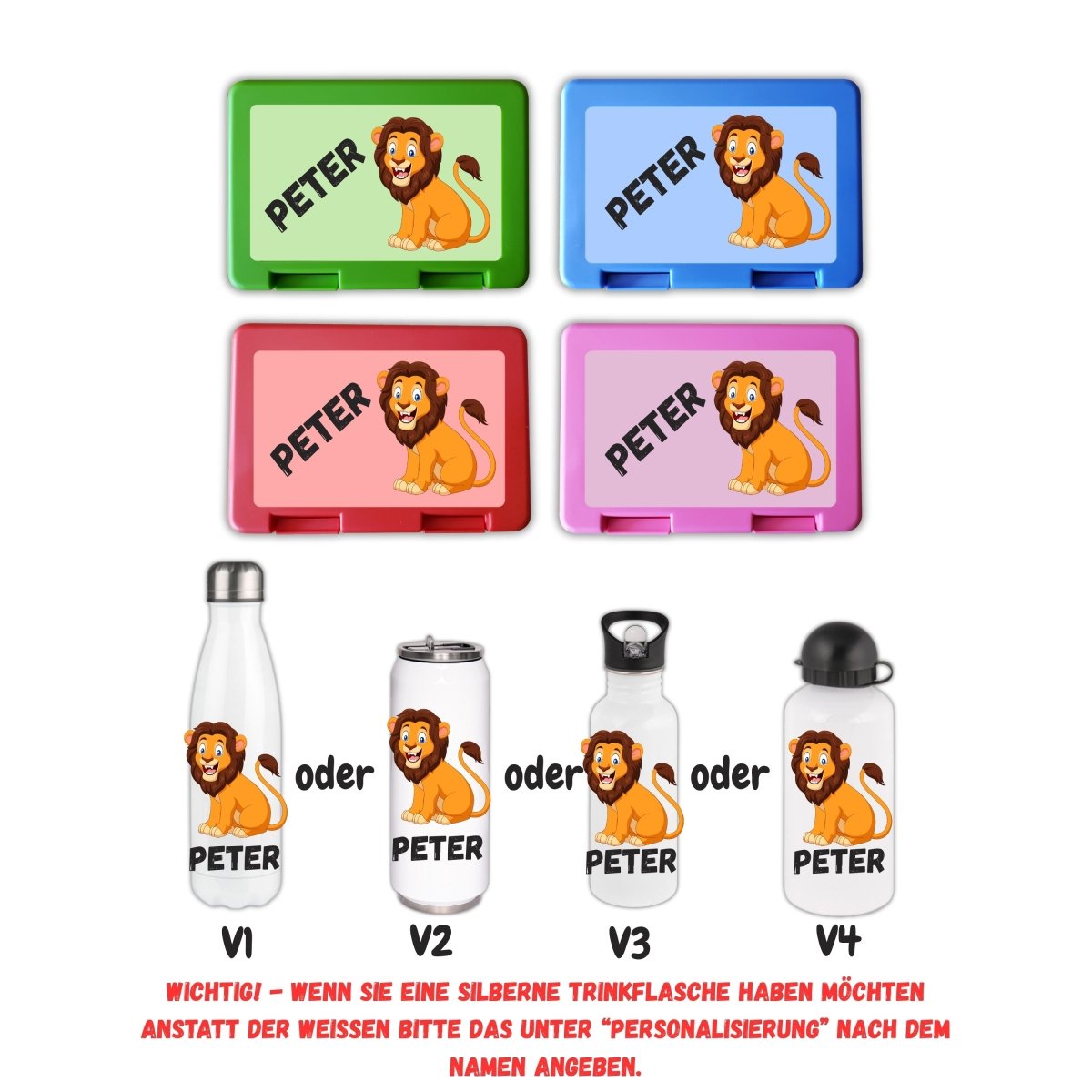 Personalisierte Brotzeitbox mit Trinkflasche mit Namen Einschulung_0001G - Herz Jesu